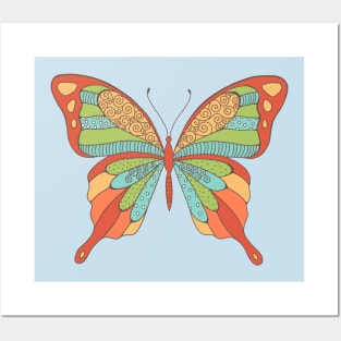 Big Beautiful Multi-Colored Butterfly Posters and Art